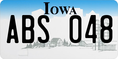 IA license plate ABS048