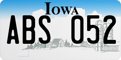 IA license plate ABS052