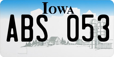 IA license plate ABS053