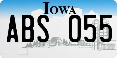 IA license plate ABS055