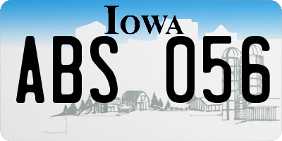 IA license plate ABS056