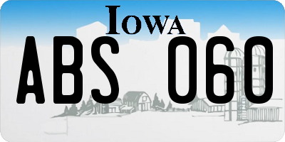 IA license plate ABS060
