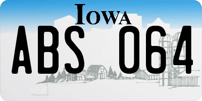 IA license plate ABS064