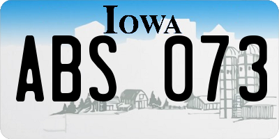 IA license plate ABS073