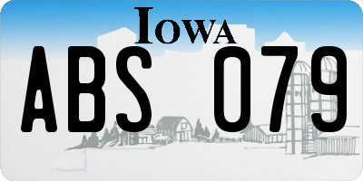 IA license plate ABS079