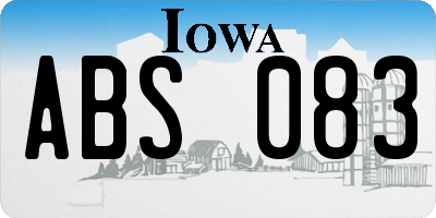 IA license plate ABS083