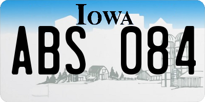 IA license plate ABS084