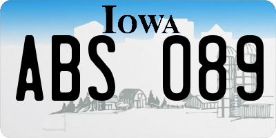 IA license plate ABS089