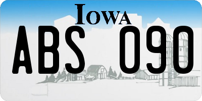 IA license plate ABS090
