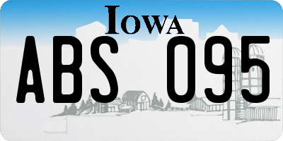 IA license plate ABS095