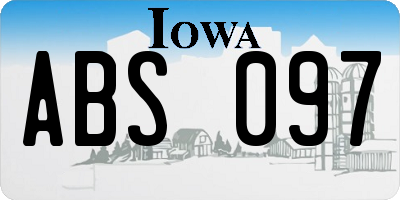 IA license plate ABS097