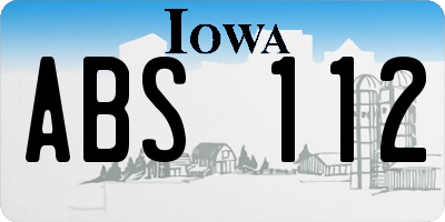 IA license plate ABS112