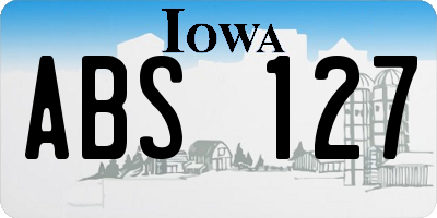 IA license plate ABS127