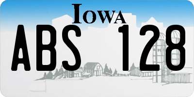 IA license plate ABS128