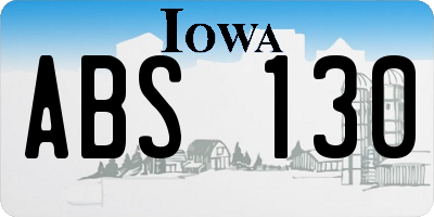 IA license plate ABS130