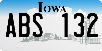 IA license plate ABS132