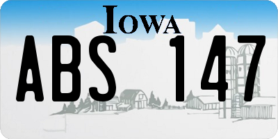 IA license plate ABS147