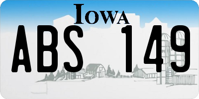 IA license plate ABS149