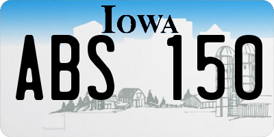IA license plate ABS150