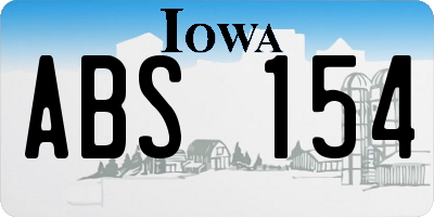 IA license plate ABS154