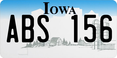 IA license plate ABS156