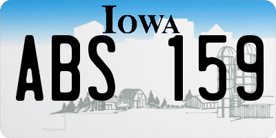 IA license plate ABS159