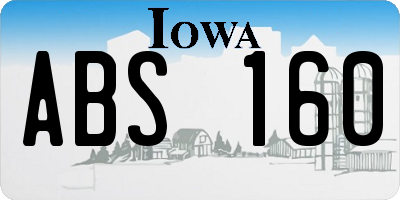 IA license plate ABS160