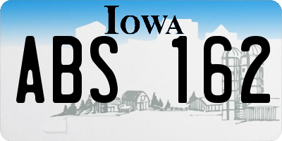 IA license plate ABS162