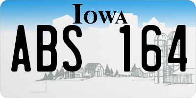 IA license plate ABS164