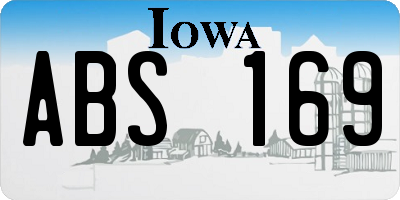 IA license plate ABS169