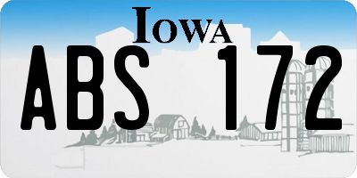 IA license plate ABS172