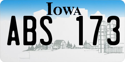 IA license plate ABS173