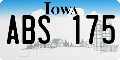 IA license plate ABS175