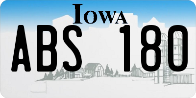 IA license plate ABS180