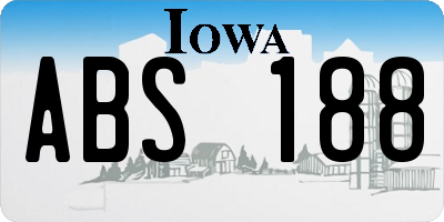 IA license plate ABS188