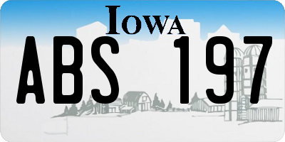 IA license plate ABS197