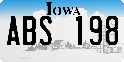 IA license plate ABS198