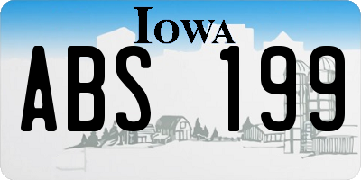 IA license plate ABS199