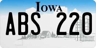 IA license plate ABS220
