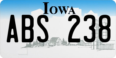 IA license plate ABS238