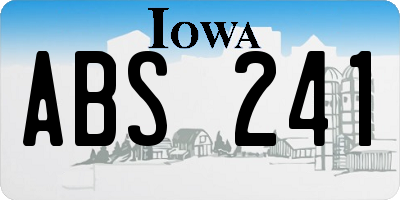 IA license plate ABS241