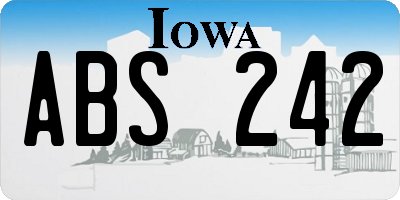 IA license plate ABS242