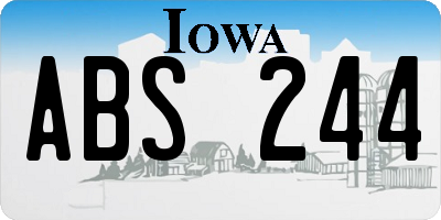 IA license plate ABS244