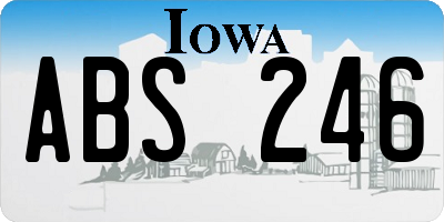 IA license plate ABS246