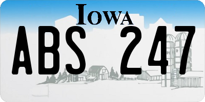 IA license plate ABS247