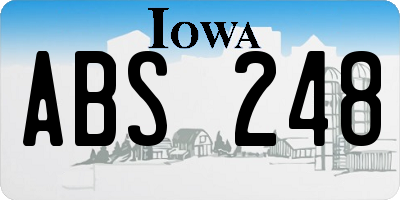 IA license plate ABS248