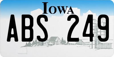 IA license plate ABS249