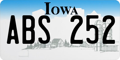 IA license plate ABS252