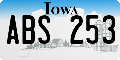 IA license plate ABS253