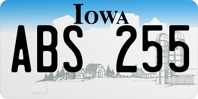 IA license plate ABS255